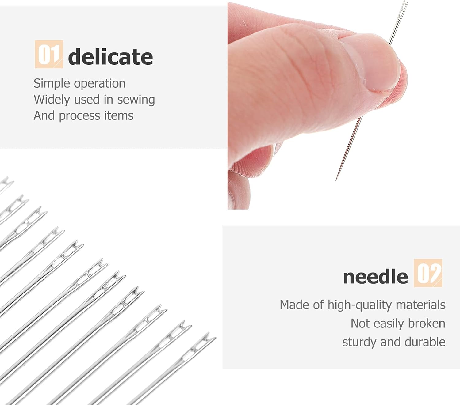 Tofficu 120pcs Blind Needles for Easy Sewing Multi-Functional Hand Sewing Needles and Tips Resistant for Various Fabrics for Home Crafting