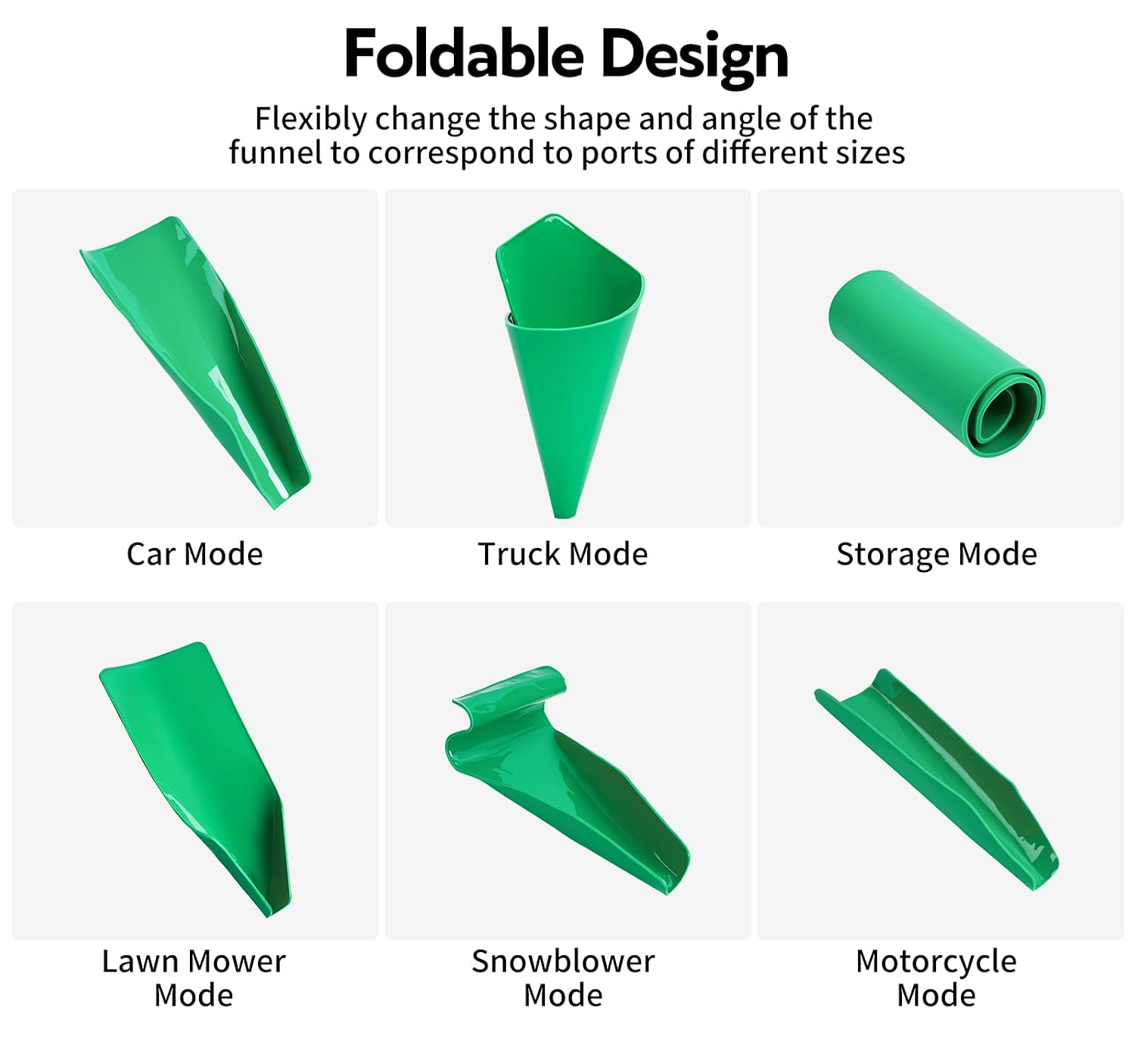 Reusable Flexible Oil Drain Funnel Form a Foldable Bendable Flex Funnel for Car Motorcycle Truck Lawnmower Snowplow Reused Oil Change Spill-Free Filling Draining Tools Easy to Store and Clean