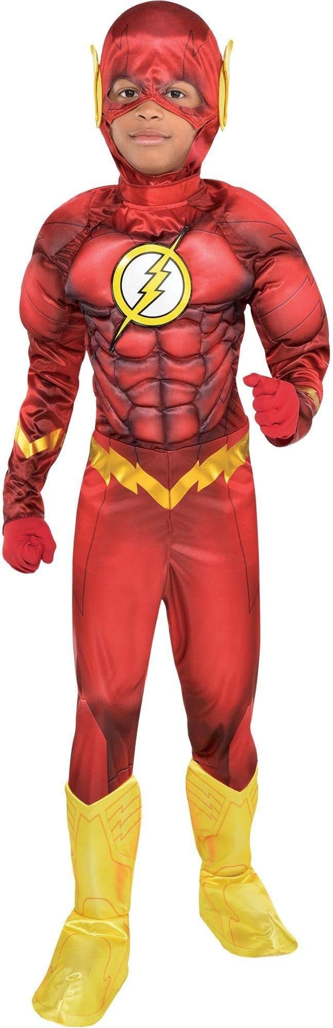 Costumes USA The Flash Muscle Halloween Costume for Boys, DC Comics: The New 52, Medium (8-10), Includes Jumpsuit, Mask