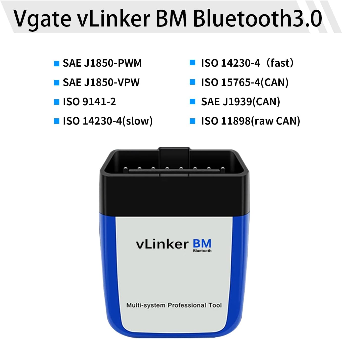 Vgate vLinker BM Bluetooth3.0 supported protocols