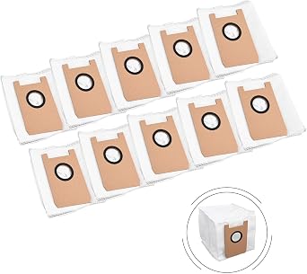 Non Woven Replacement Dust Bags for AIRROBO Plus Robot Vacuum, High Capacity Dirt Bags, Washable Filter Home Cleaning Parts(10 PACK)