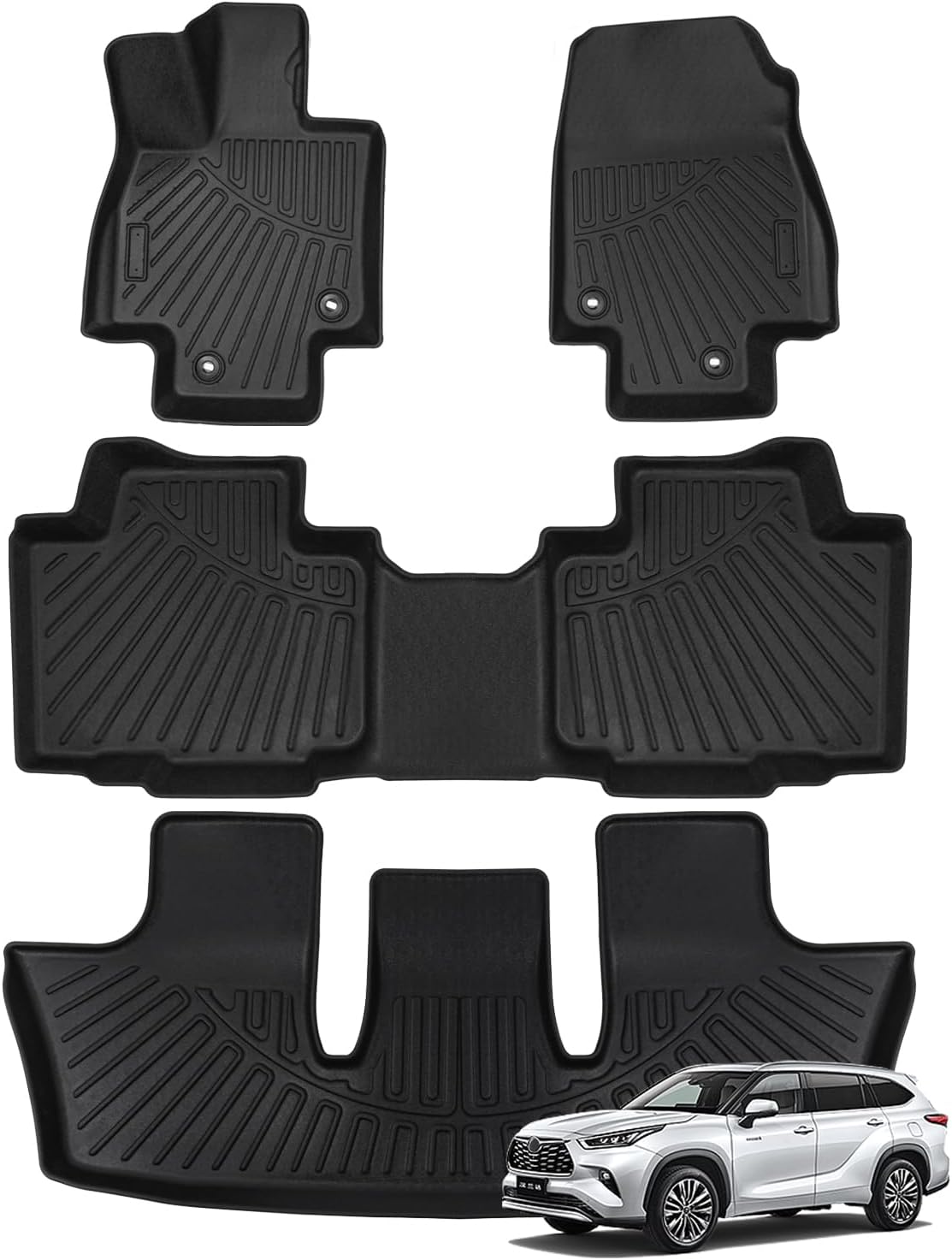 Quickwolf 2024 Floor Mats for Toyota Grand HighlanderAll Weather