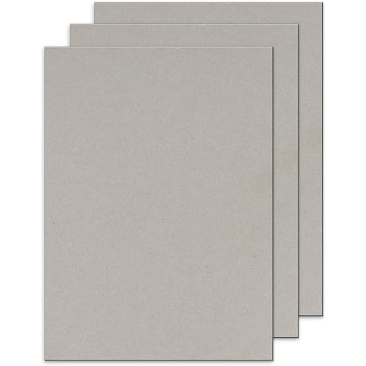 Lakeer A3 Size Grey Board Cardstock Paper Board 2mm Thickness Pack of 3 Pcs