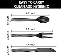 Vista 5 de Juego de 150 cubiertos de plástico negro, tenedores de plástico, 50 cucharas y tenedores de plástico, cuchillos de plástico, cubiertos de plástico