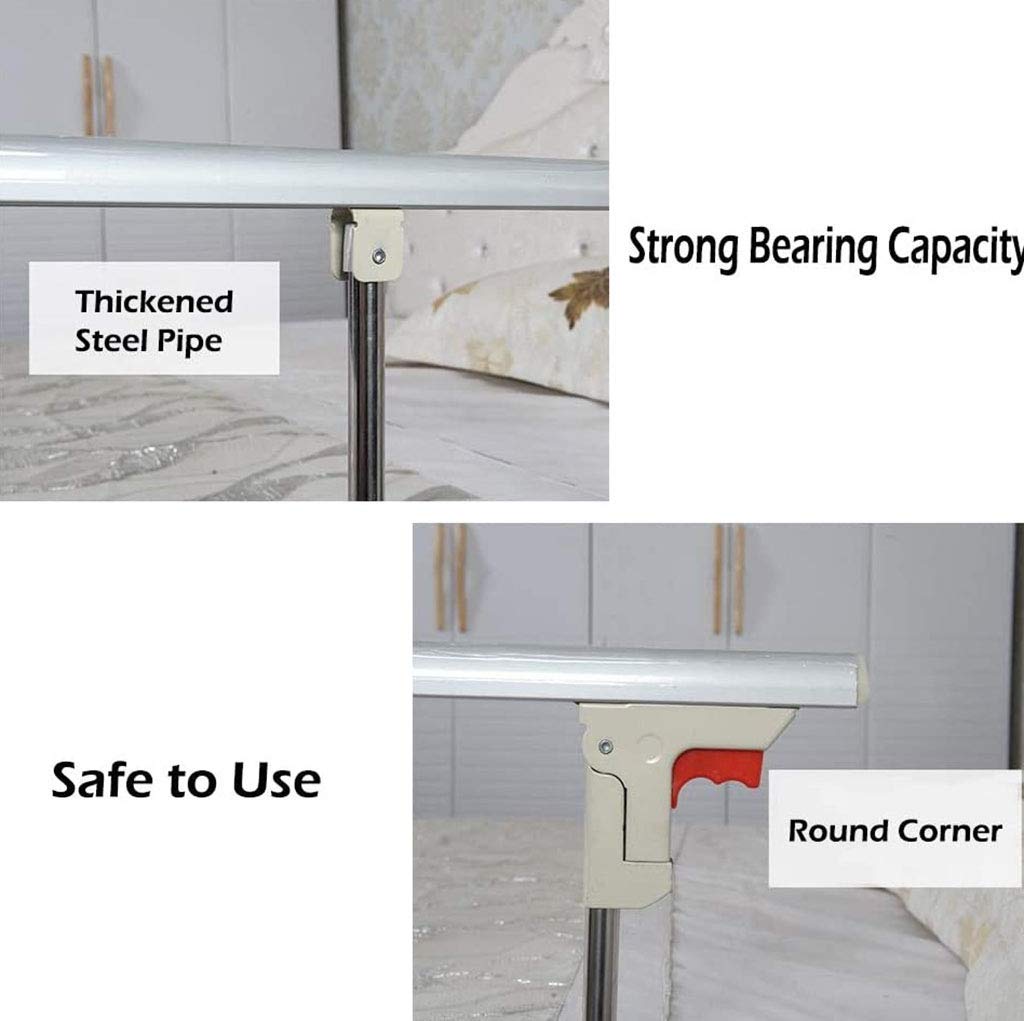 Barandilla de Seguridad para Cama con asa de Asistencia, barandilla para Ancianos/barandillas de protección, Barra de Agarre Plegable para Cama de Hospital, Parachoques de 70 x 40 cm.