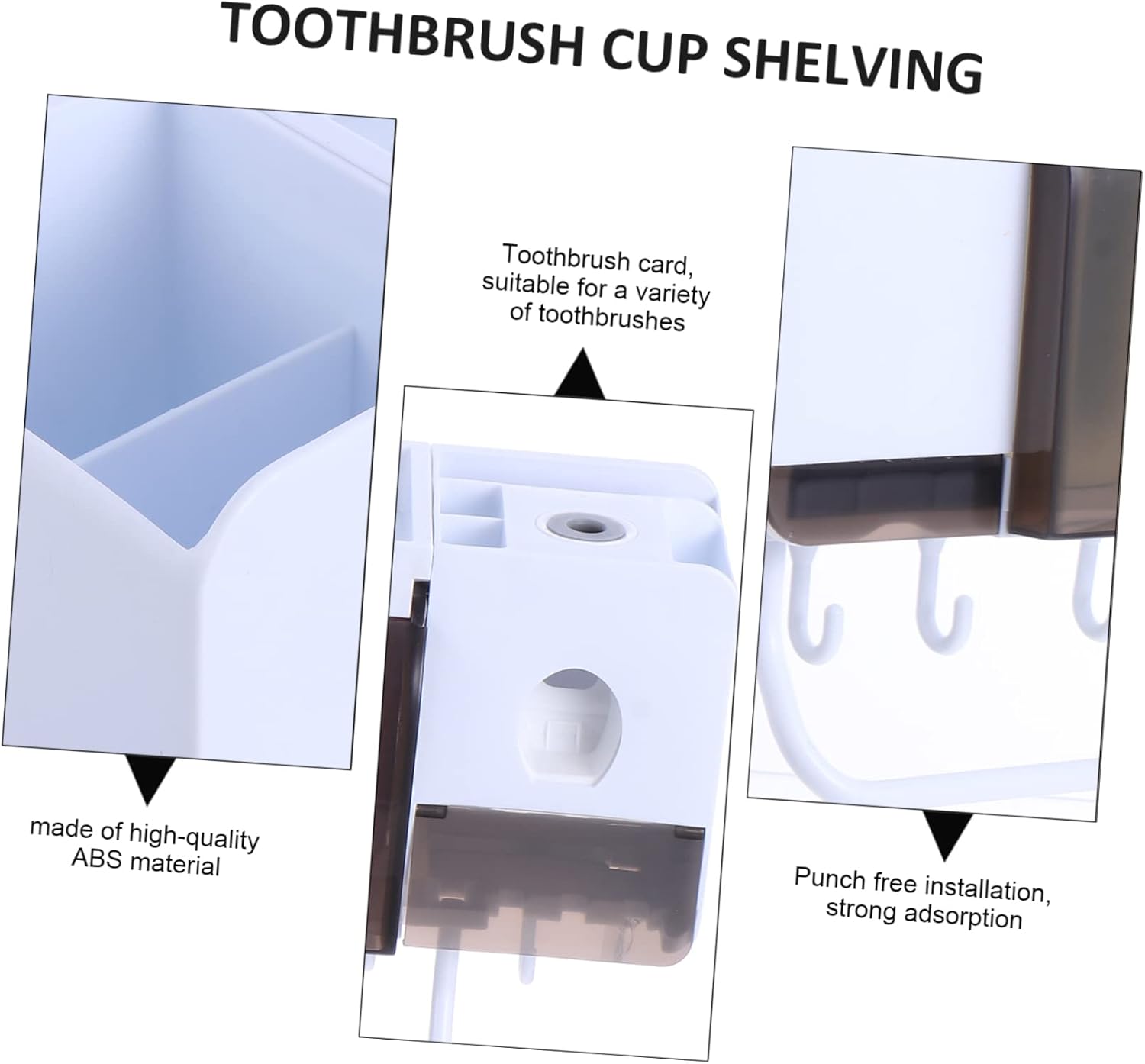 Multifunctional Toothpaste -Mounted Bathroom Organizer Design for Toothbrushes Cups and Items Space-Saving Washroom Storage