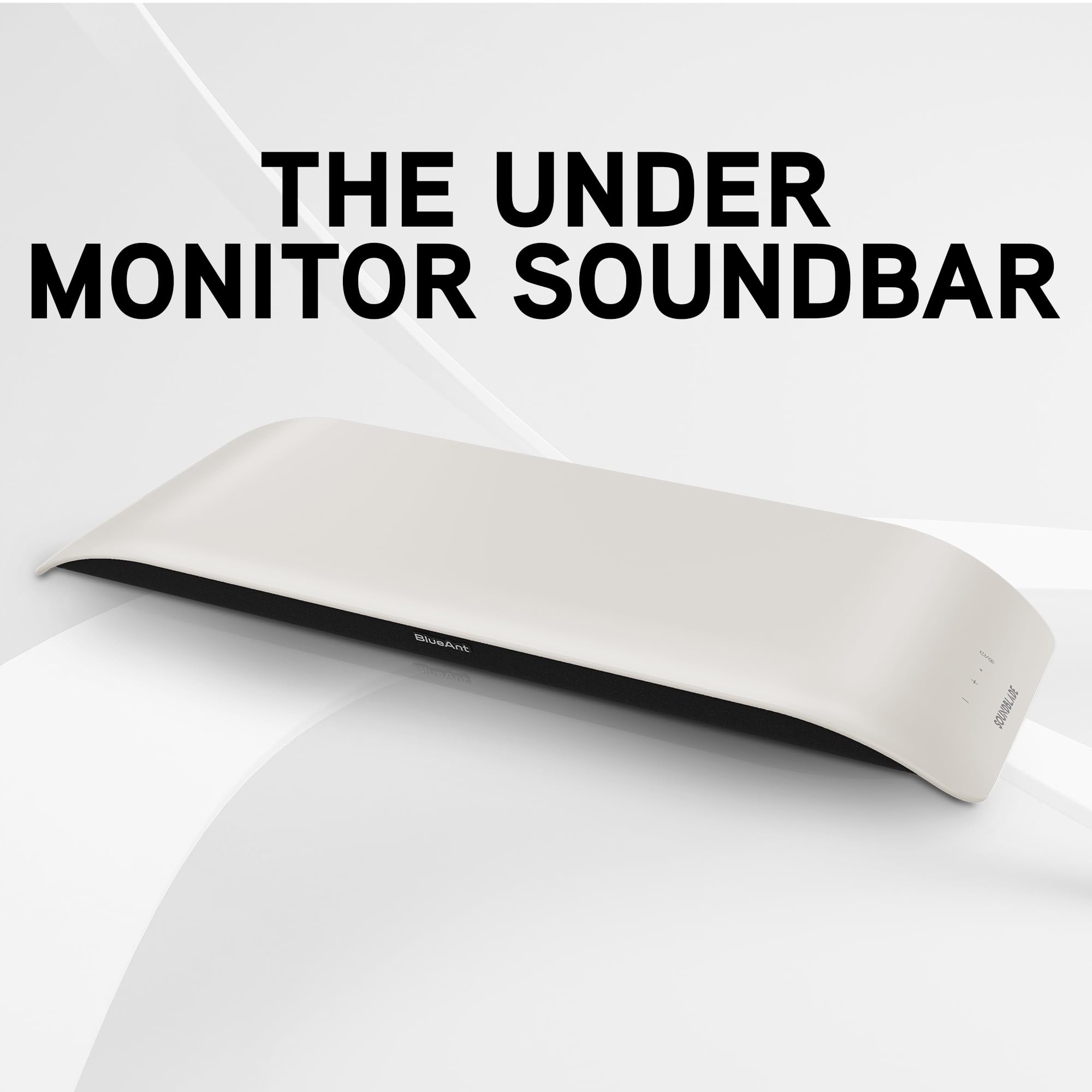BlueAnt Soundblade Under Monitor Soundbar, Powerful 120 watt, 2.1 Channel USB-C, Bluetooth 5.3 Desktop Speaker for PC, Mac for Streaming Content, Music and Gaming. (White)