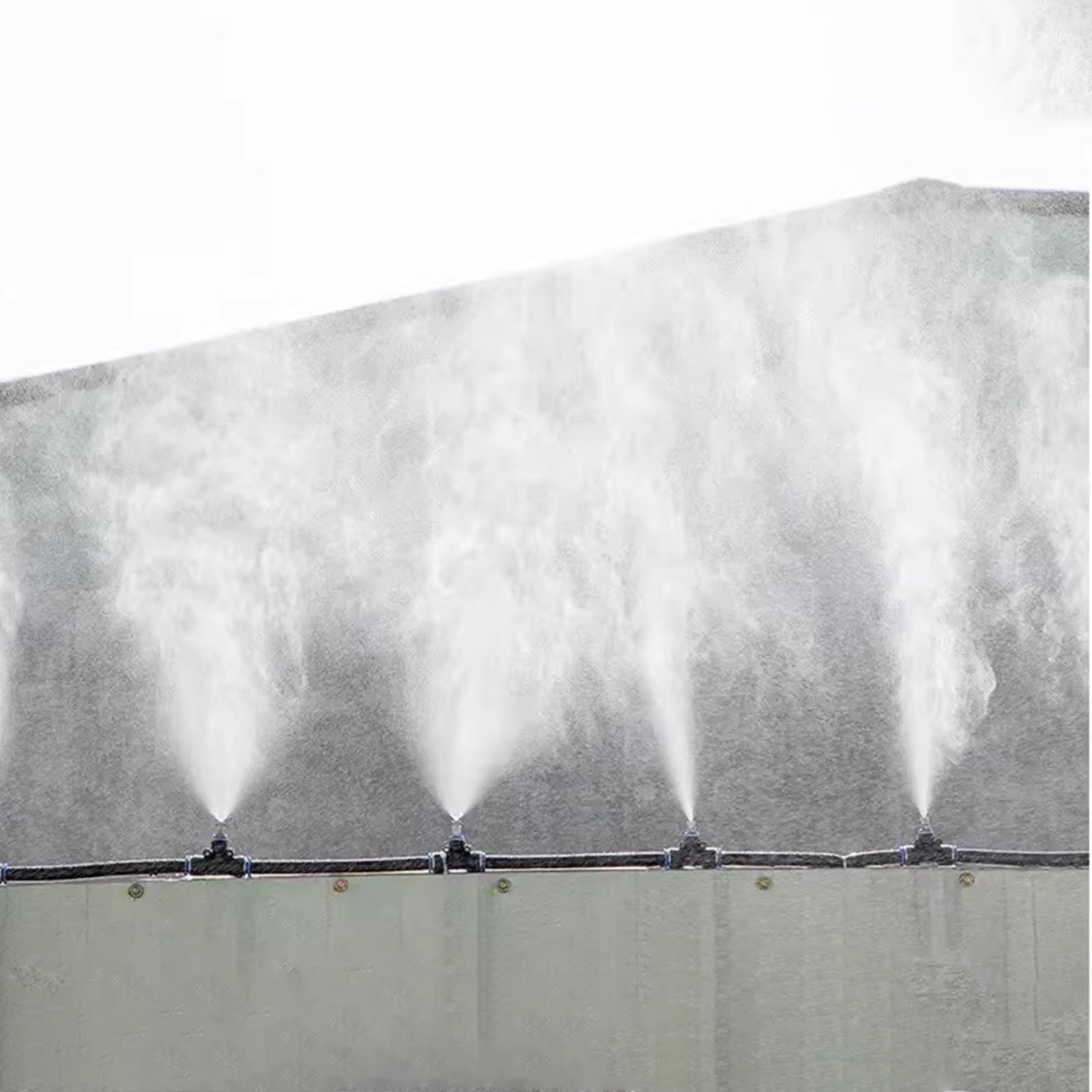 Bewässerungsspray Bausätze Kühlsystem/Gartenbewässerungsset, Nebelwasser-Bewässerungssystem für Fabrik/Vieh/Entenfarmen, Automatischer Sprinklersatz für Straßenzaun(394inch/10m/32.8ft)