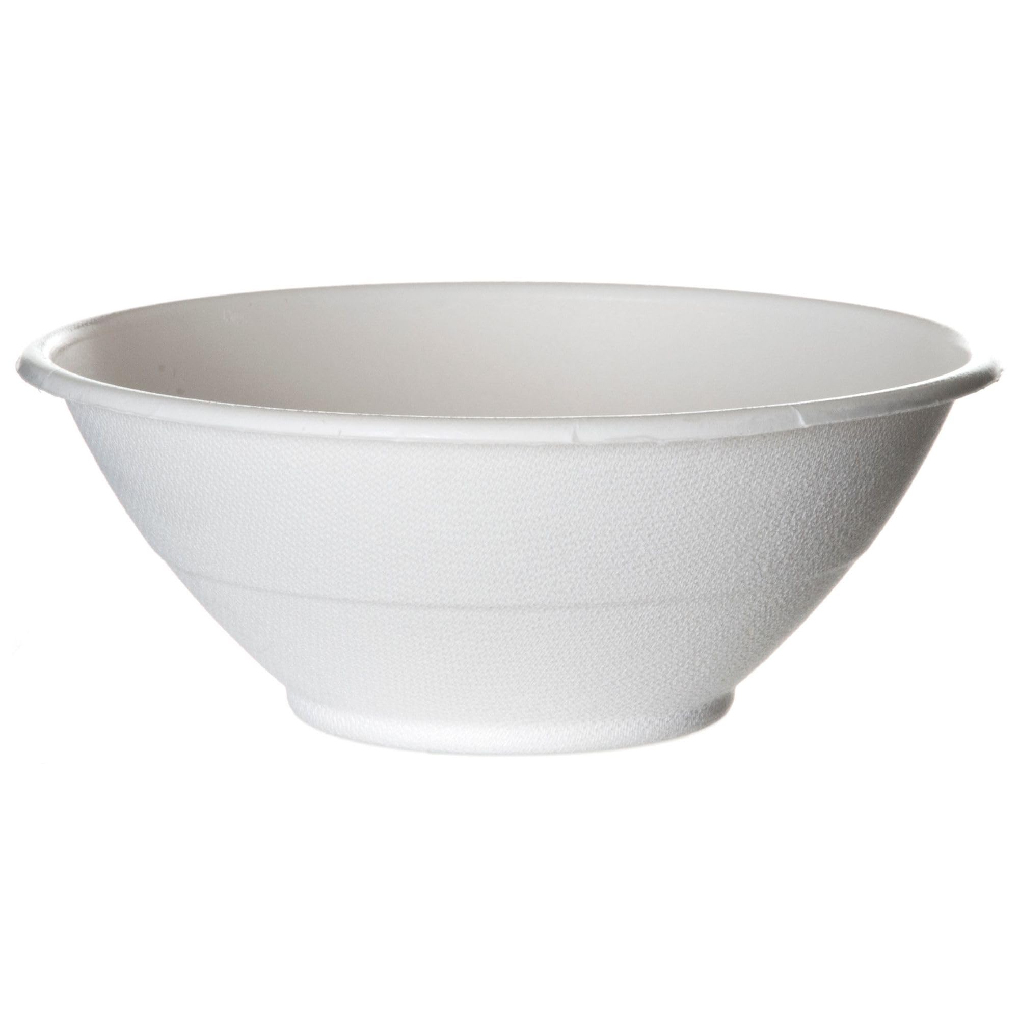 ECO PRODUCTS Compostable 40oz Molded Fiber Wide Bowls, Case of 400, WorldView Disposable White Soup Pasta Bowl, Lid Available, Tree-free Sugarcane,
