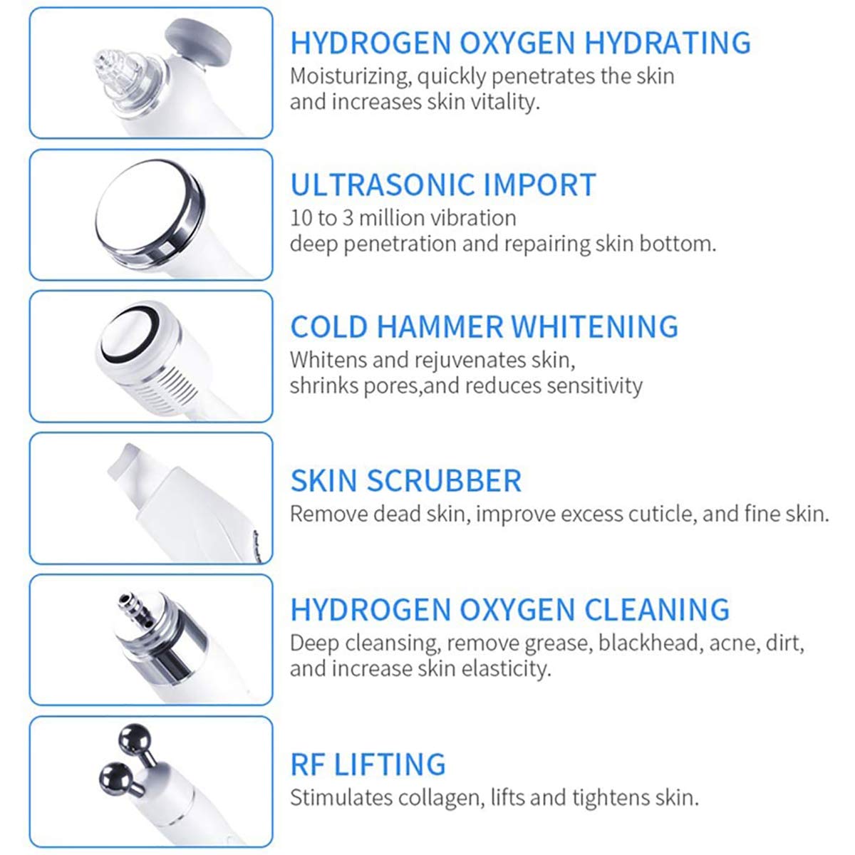 7 en 1 de oxígeno en Agua HydraFacial Machine con la máscara LED Cuidado de la Piel Facial de Limpieza Profunda Exfoliante Hydro La dermoabrasión Jet Peel pequeño Dispositivo Burbuja