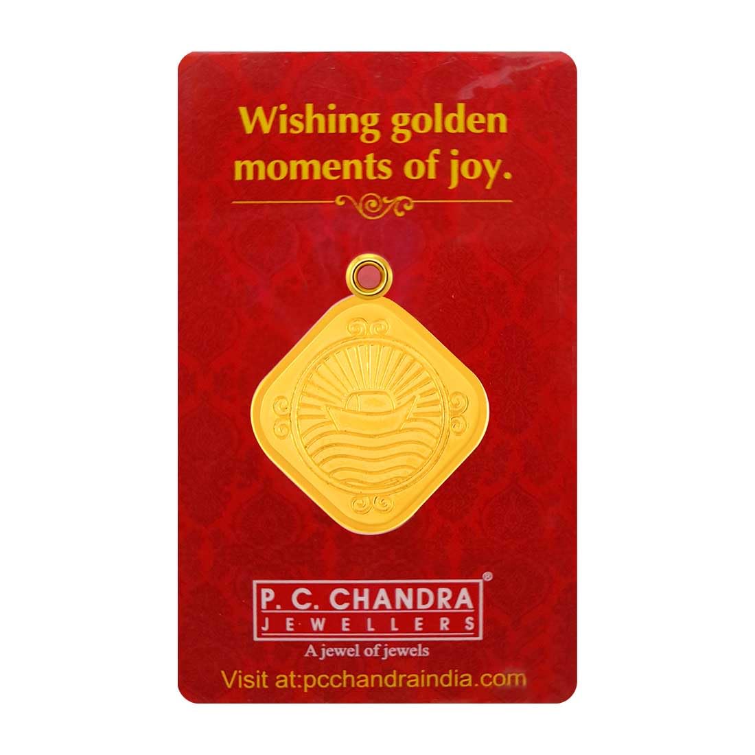 P.C Chandra Jewellers 22kt(916) Sunrise Yellow Gold Coin Cum Pendant - 1 Gram-image-6