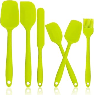 BEANKI Spatole in Silicone Set, 6 PCS Leccapentole Silicone, Resistente al Calore Antiaderenti Set Spatola da Cucina Utensili, Cucchiaio in Silicone Pennelli da Cucina per Barbecue, Mescola, Cucinando