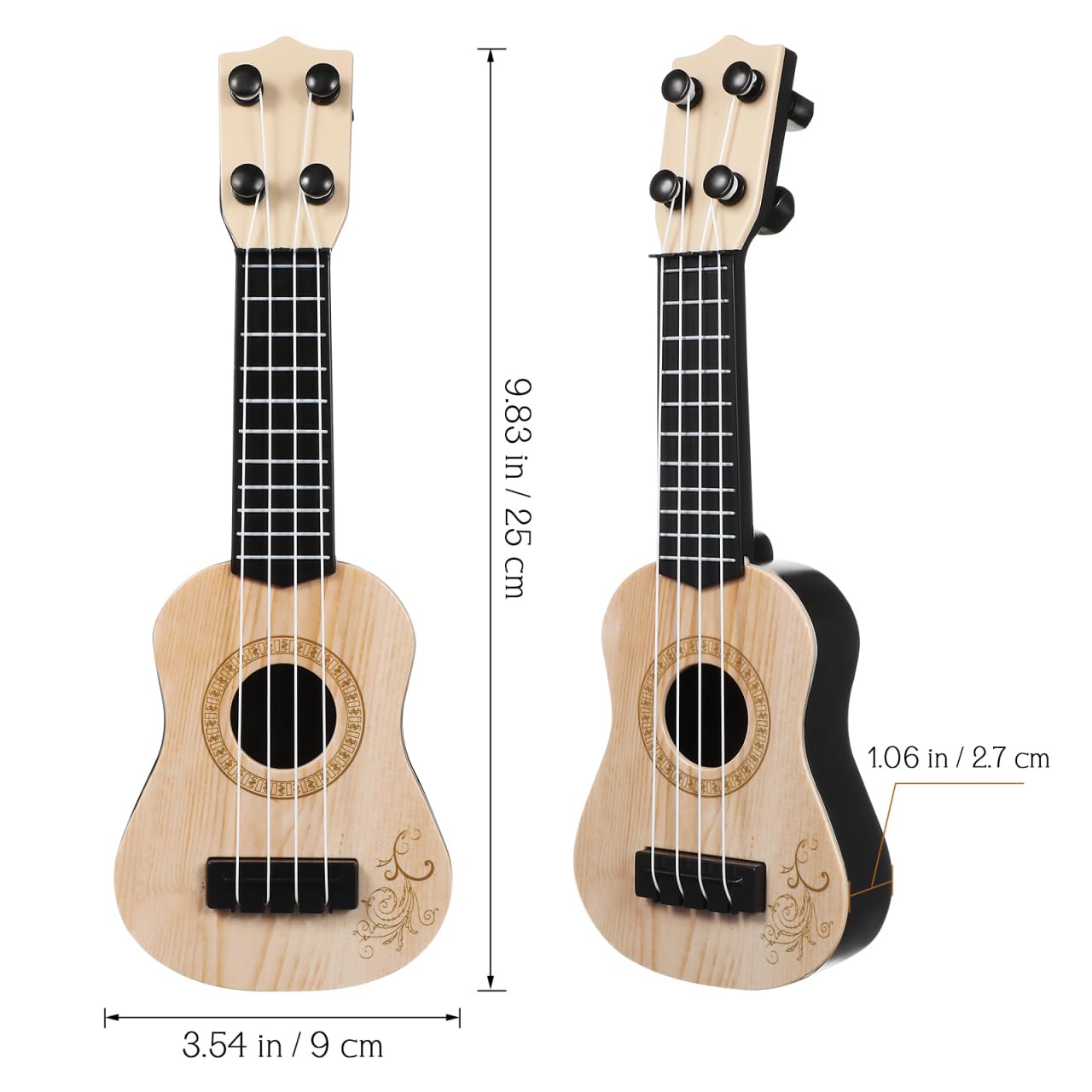 Toyvian Ukulele Per Bambini 9.84 Pollici Giocattolo Musicale 4 Corde Strumento Educativo Sicuro Per Apprendimento Musicale Bambini 3-6 Anni Con Suoni Realistici