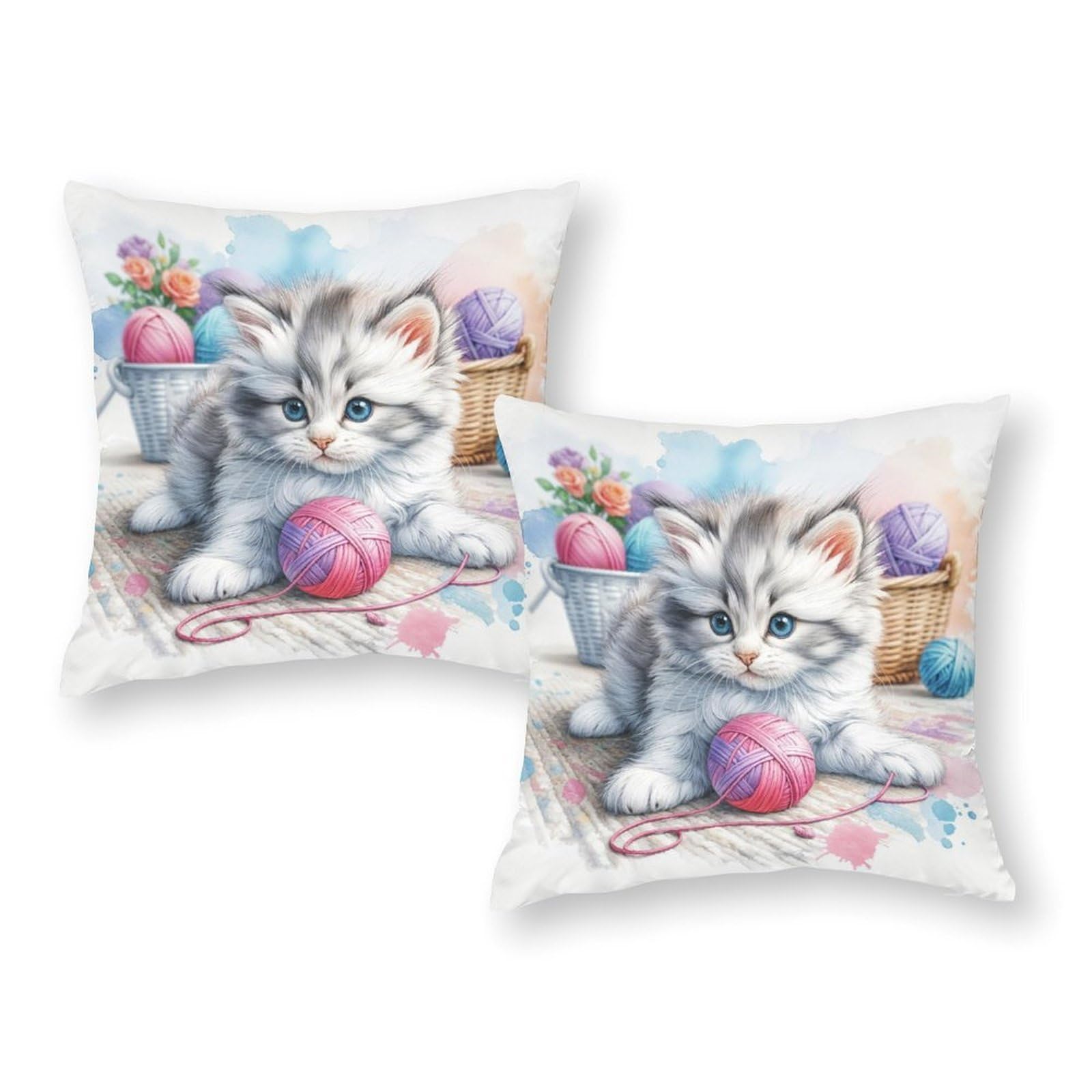 Taies d'oreiller chaton superking douces pour coussin de bureau