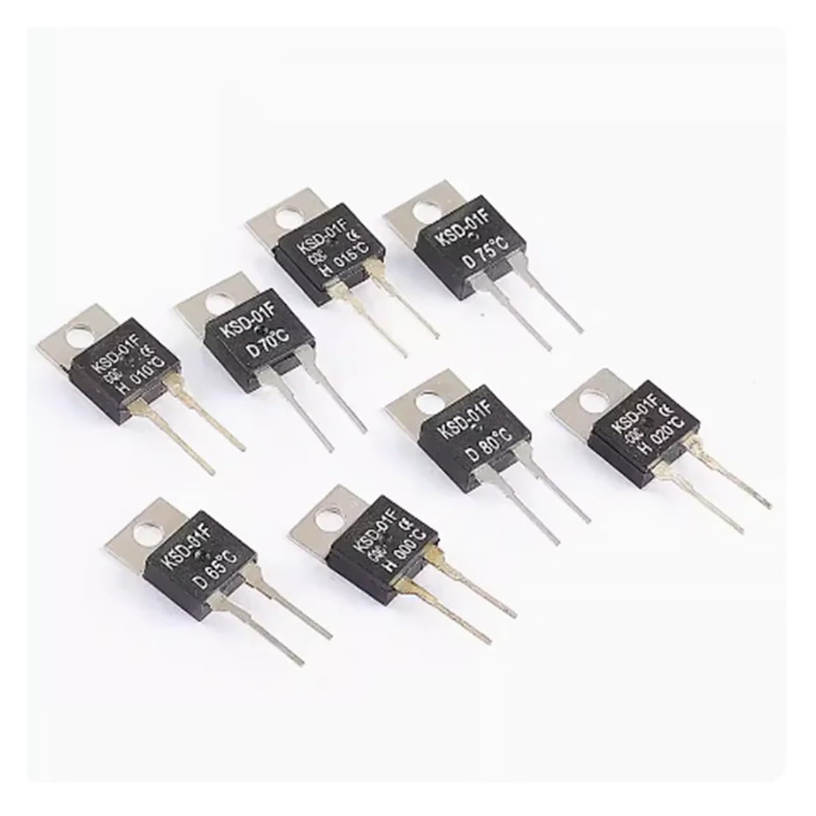 POWTAXBJGD 5pcs KSD-01F Temperature Switches Normally Open H and Normally Closed D 40 Degrees - 130 Degrees(45C,Normally Open)