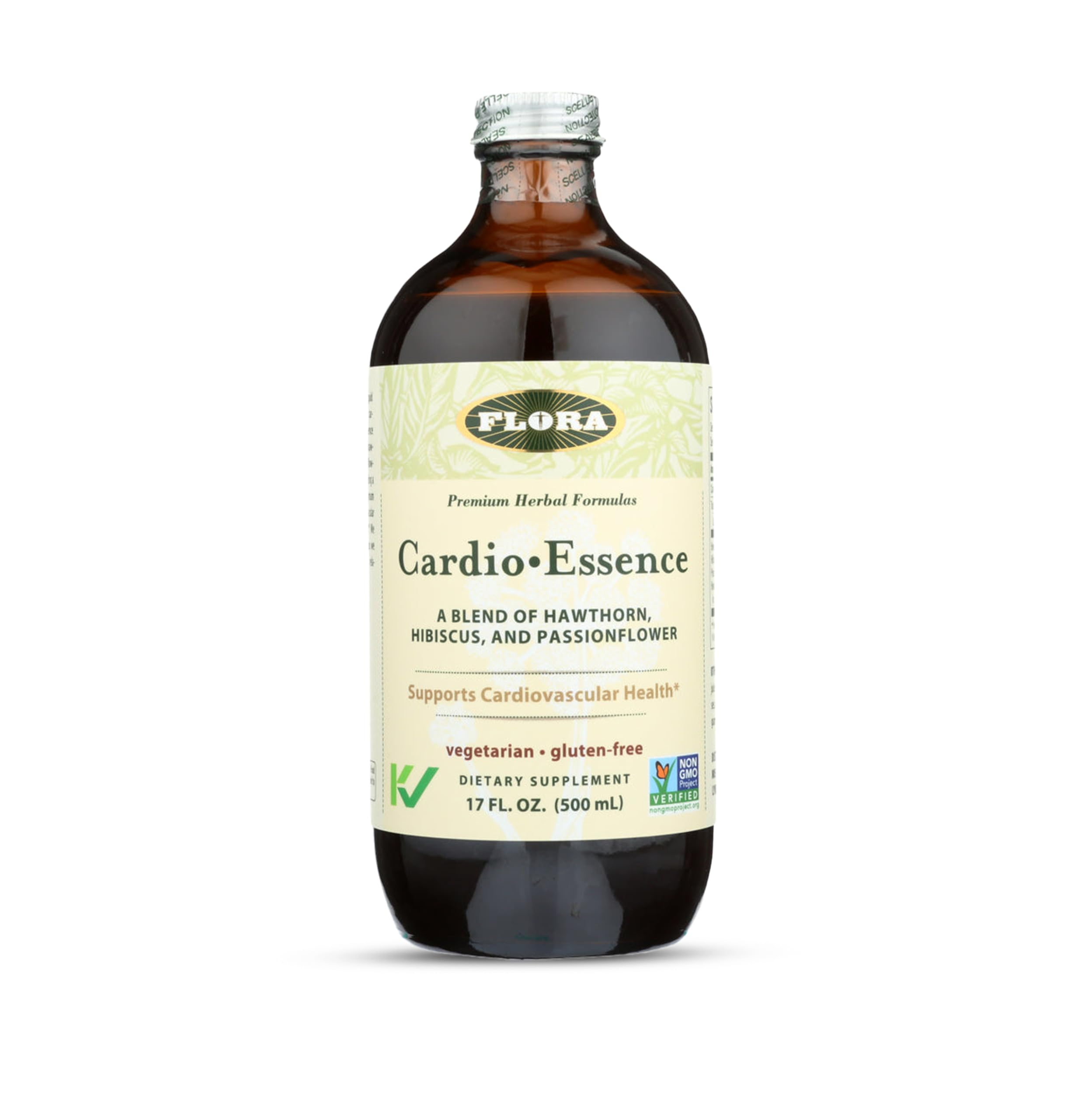 Cardio-Essence, Relaxing Blend of Hawthorn, Hibiscus & Passionflower, Vegetarian, Gluten Free Daily Tonic, 17-fl. oz. Glass Bottle