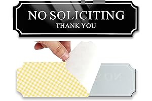 Premium No Soliciting Sign for House, Home or Office, 8.2x2.5" Self-Adhesive Sign, UV/Weather Resistant