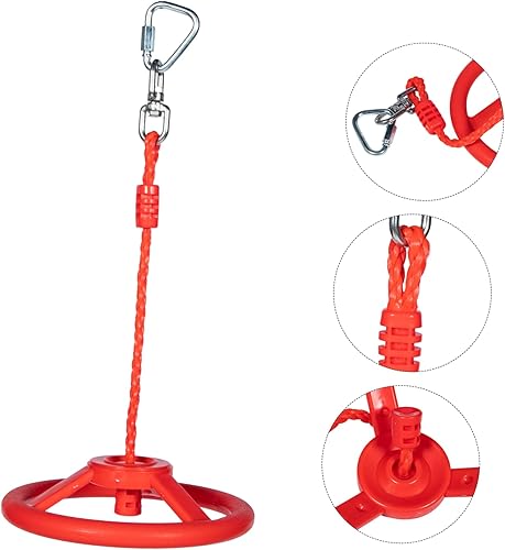 Miniatura 5 de Hohopeti Rueda giratoria para niños, rueda ninja, equipo de gimnasio, anillo de fitness para exteriores, para columpio, obstáculo, rueda colgante