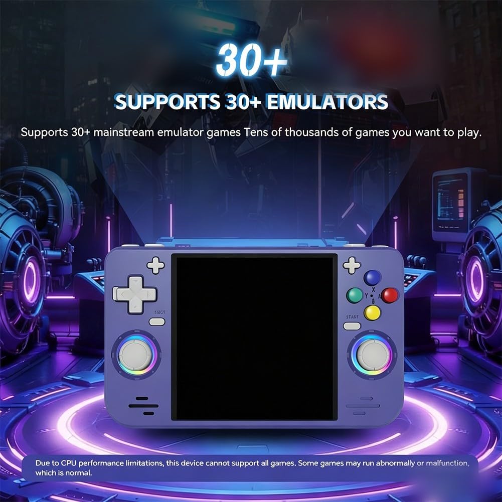 Retro H&held - Consola de juegos RF40H, pantalla IPS de 4 pulgadas 720P, más de 18000 juegos integrados, batería de 4000 mAh, sistema de código abierto portátil, con WiFi (blanco)