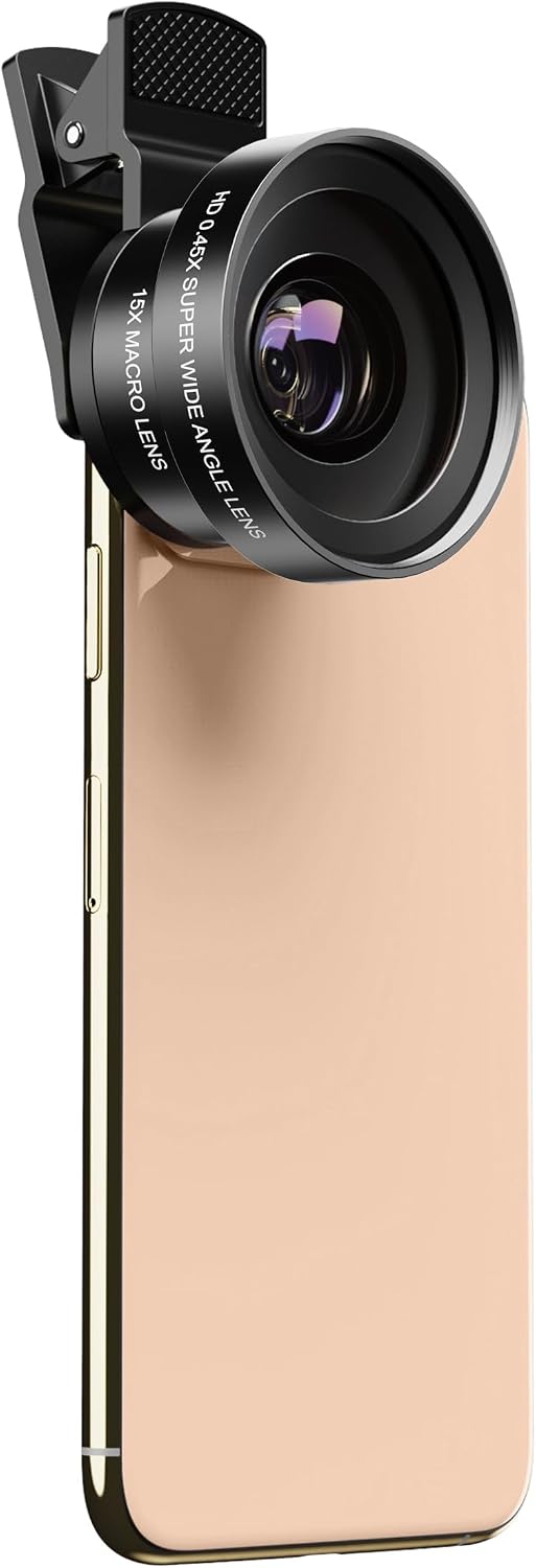Apexel Phone Camera Lens, 2 in 1 Cell Phone Clip-on Lens Kit