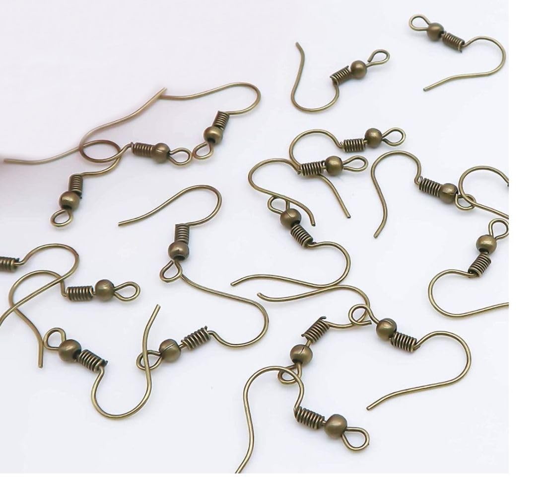 100 Stück hypoallergene Ohrringe Fischhaken Verbinder 18 mm Ohrdraht Ohrhaken Ohrhaken antike Bronze überzogenes Messing Ohrringe Herstellung Findings CF20-4