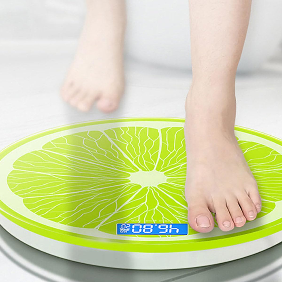 Baluue Bilancia Pesapersone Digitale in Vetro Temperato Verde, Facile da Usare e Pratica la Gestione del Peso Corporeo Fino a 180kg Precisione di 50g