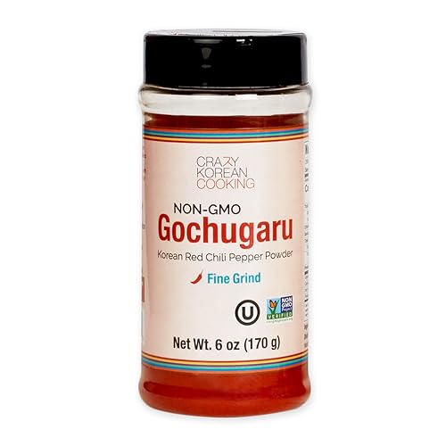 Gochugaru sin OMG, Kosher, sin gluten, sin aditivos, polvo de pimienta roja coreana, molienda fina, 6 onzas