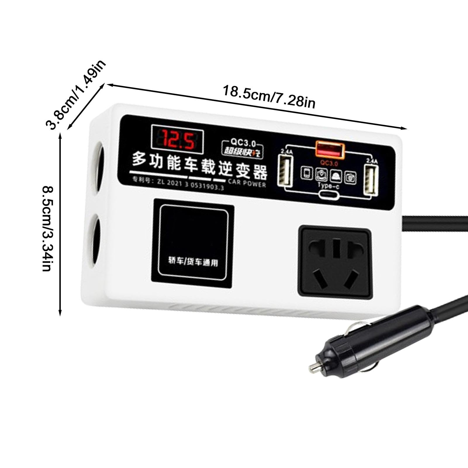 Convertitore di potenza DC 12V/24V a 220V 200W per auto presa accendisigari