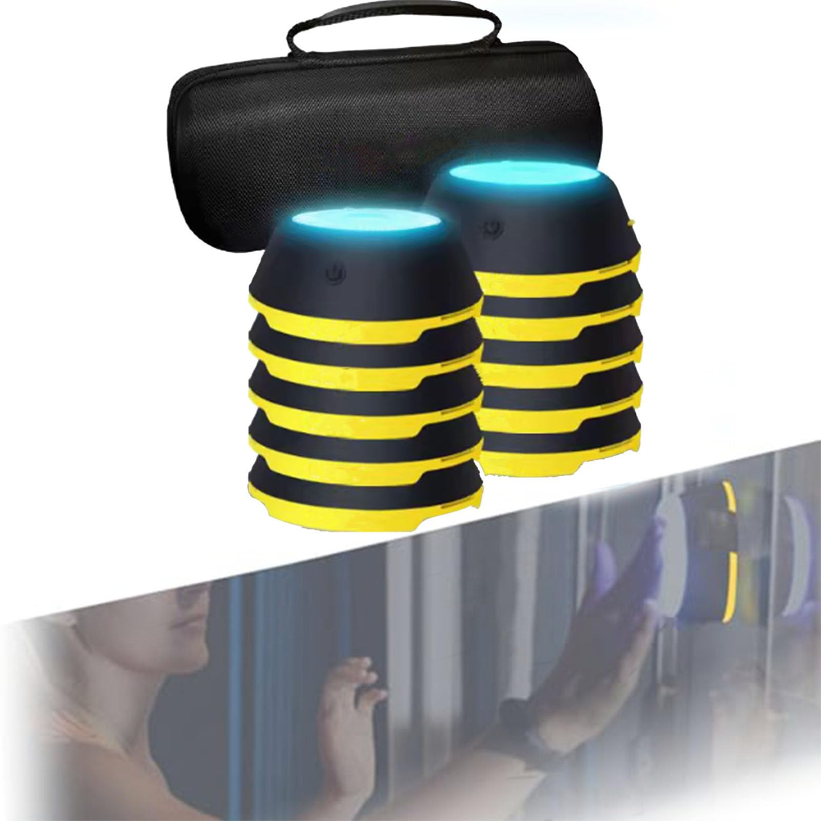 LjyAeono Agility Fitness Light, Reaction Training Light with APP, 29 Functions, Speed Agility Reaction Equipment, Support Multiple Languages 10lights