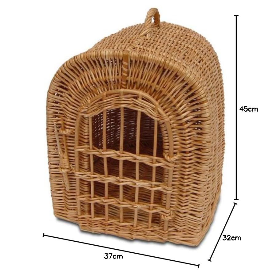 e-wicker24 Gabbia, Cestino, Parchi, Cestino per il trasporto in vimini, per gatti e cani, Cestino per velo, colore: naturale