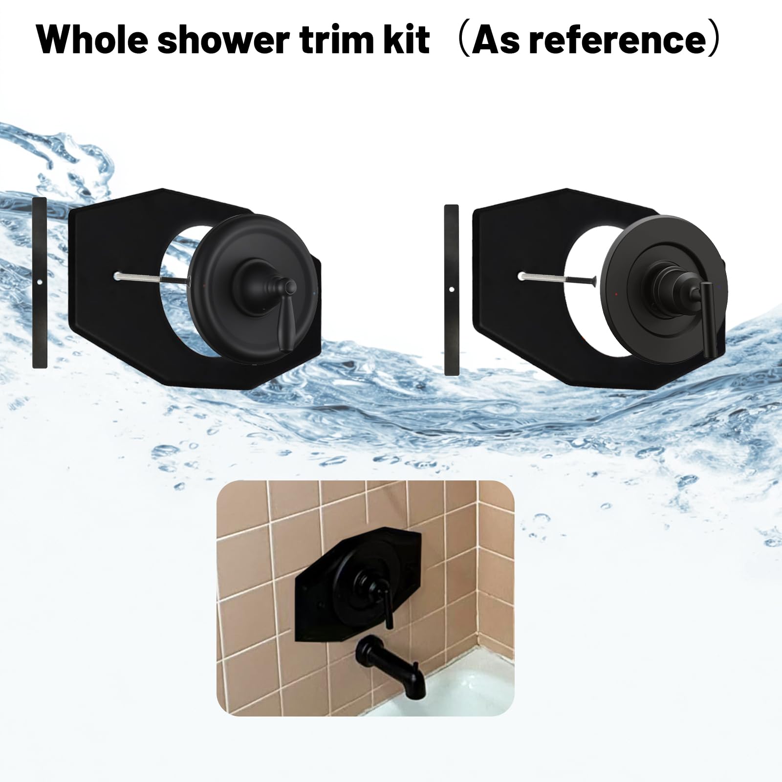 Shower Remodel Plate - 2/3 Handle Cover -4