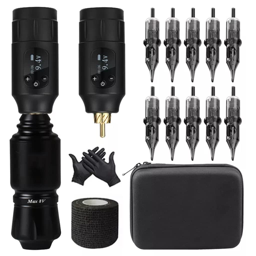 Tattoo Machine Set Rechargeable Mini Battery Power Connector Rotary Kits for Body Art