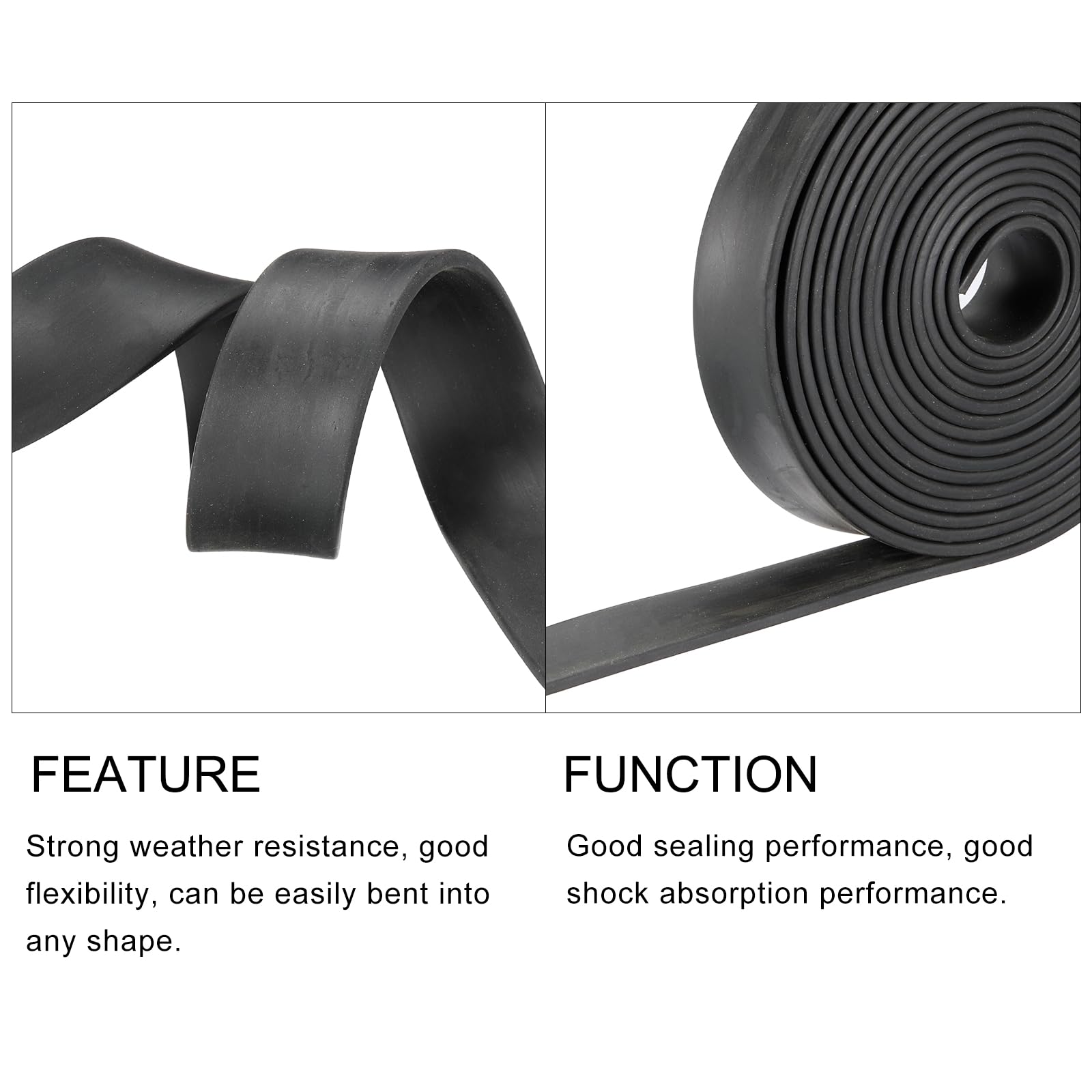 METALLIXITY Solid Rubber Strips (157.48" L x 0.98" W x 0.12" T) 1Pcs, Rubber Neoprene Sheet Rolls - Image 4