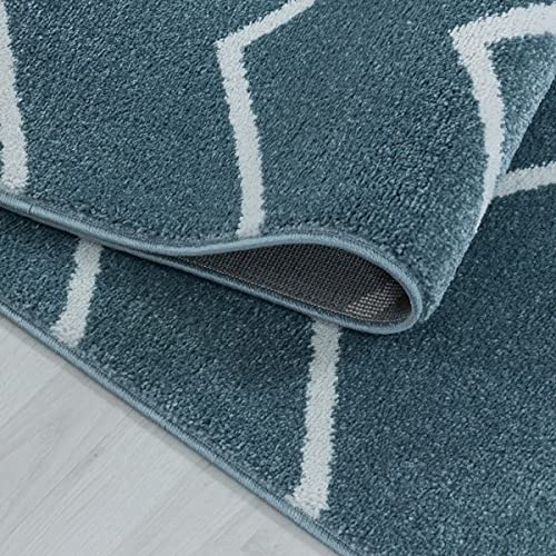 Tapis enfant vagues bleu petit format 80x150 antidérapant