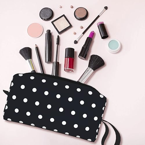 Miniatura 6 de Dot Black Spot Blanco Mujer Maquillaje Cosméticos Bolsa Pequeña Neceser de Viaje Bolsa de Cremallera Bolsa Bolsa Regalos Accesorios Organizador,