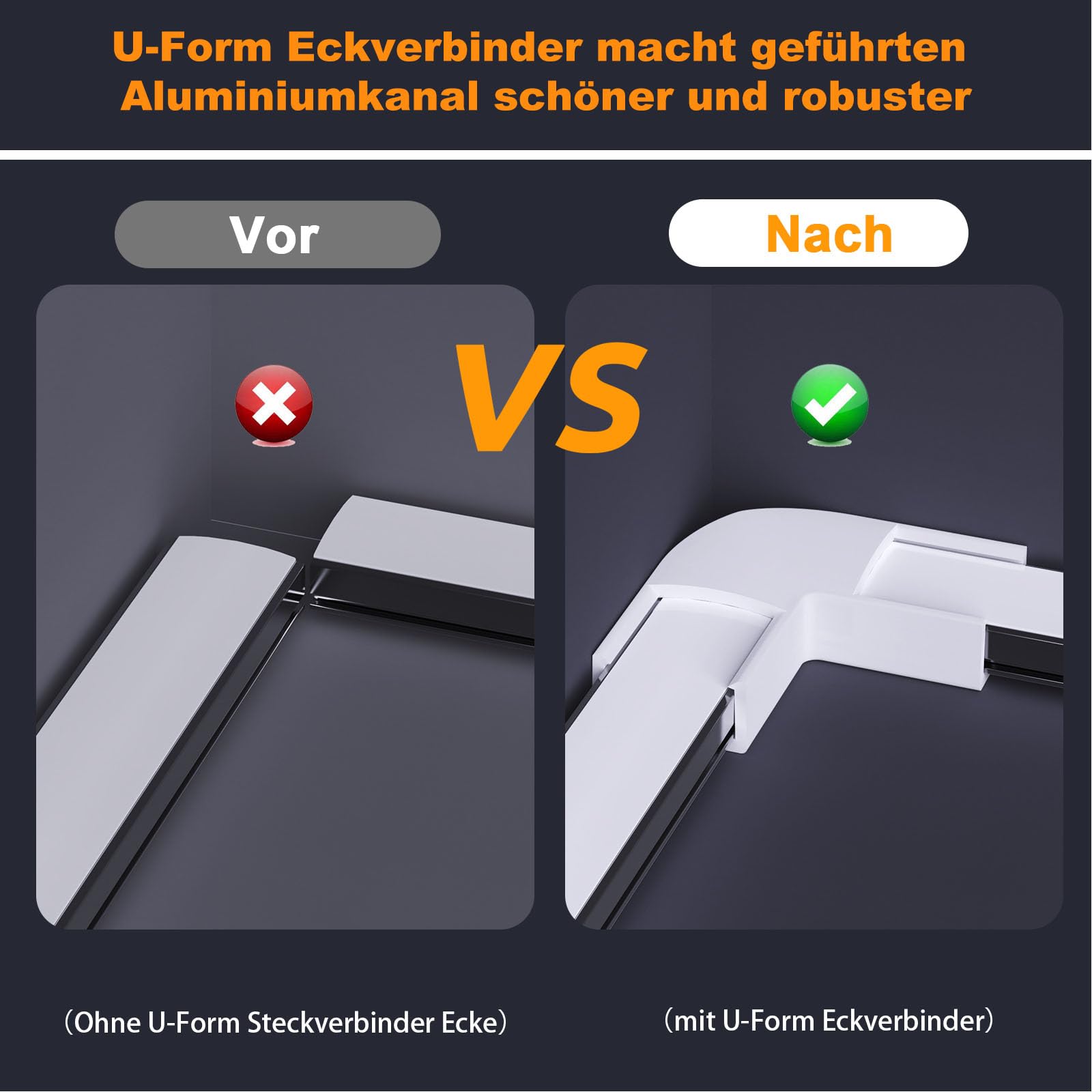 12x1M Schwarz LED Aluminium Kanal mit Milchige Abdeckung für 16mm LED Streifen, U Form LED Profil Strip Schiene Aluprofil mit Endkappen, Metall Befestigungs Clips und 90 Grad Eckverbindern