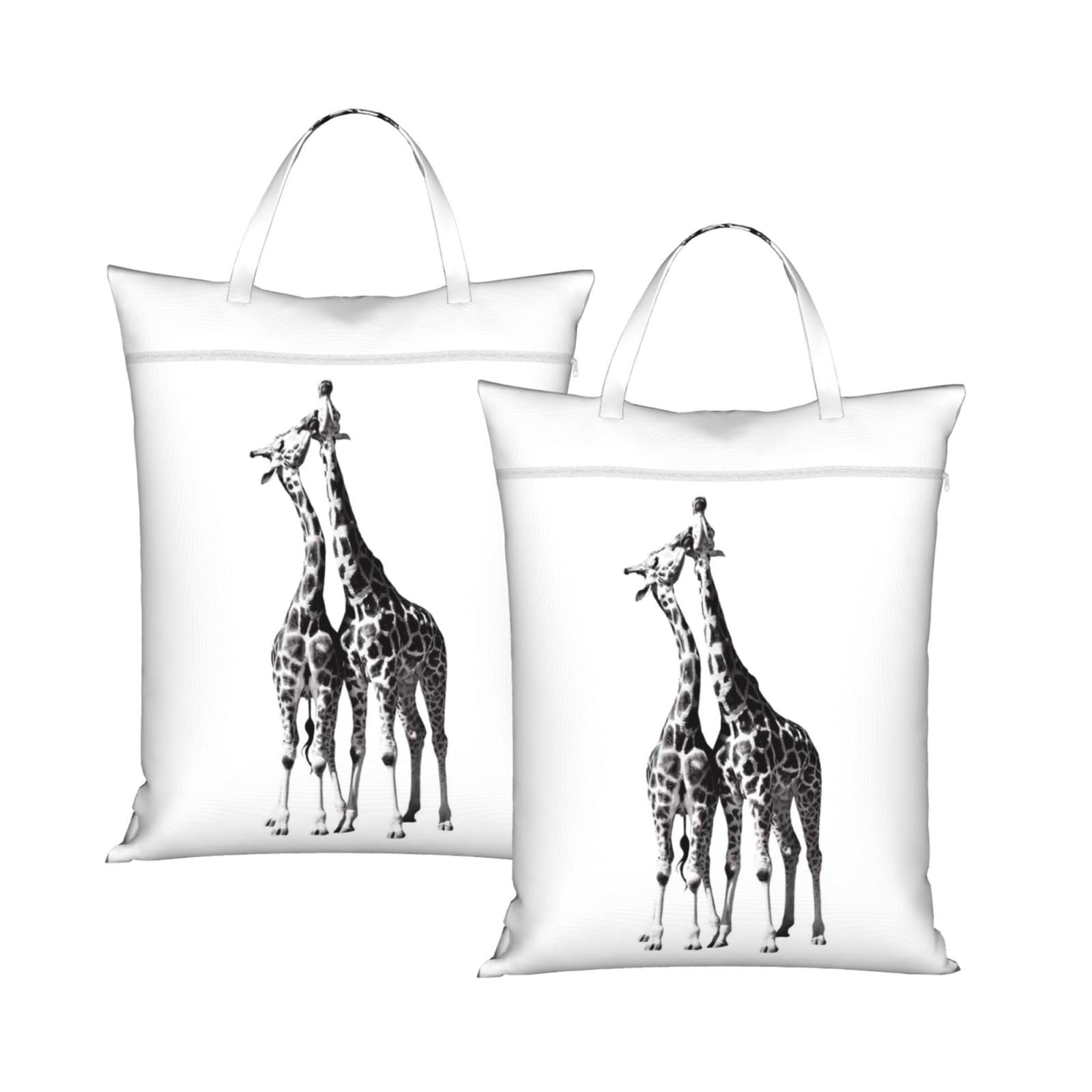Yfsgdlbn 2Pcs African Giraffe Printed Travel Dirty Laundry Bag Clothes Pack Storage Basket Bag