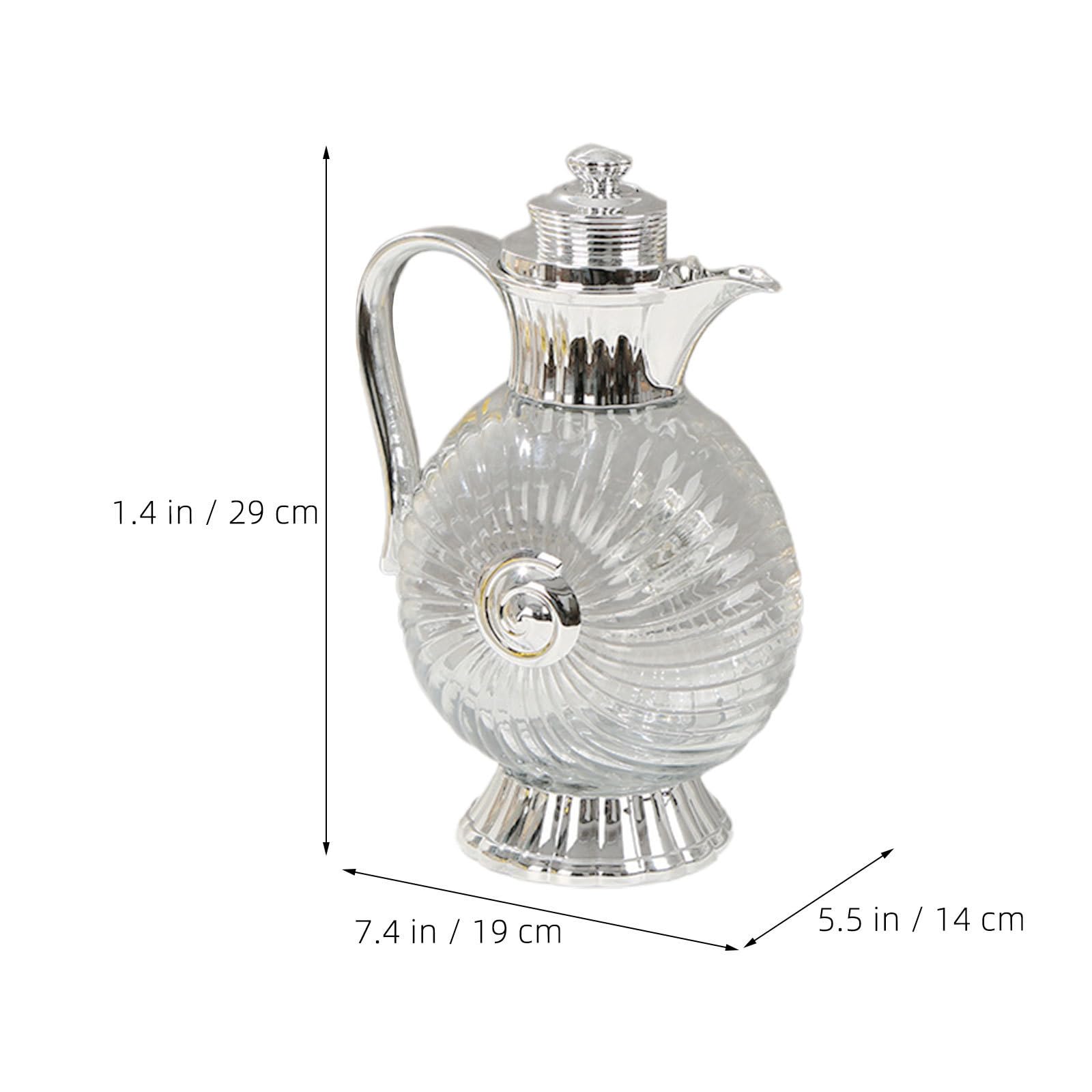 Jarra de Vidrio Diseño Transparente y Elegante para Agua Fría Estilo Árabe con Capacidad de 1.8l Adecuado para Ramadan y Brunch Familiar