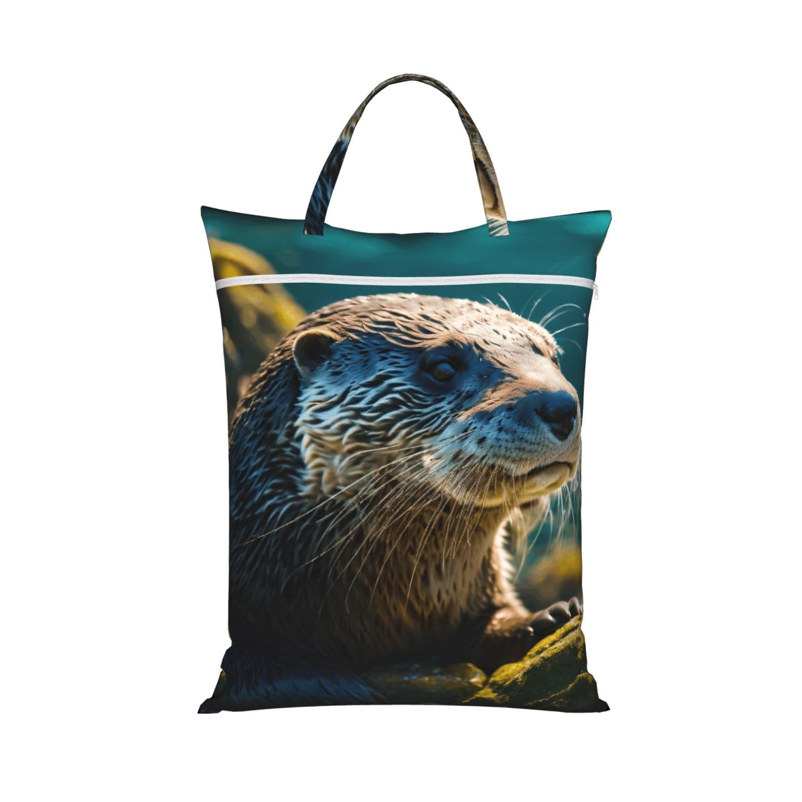 Pphgut 1 Pc Animal Cute Brown Otters Print Travel Laundry Bag Portable Dirt Clothes Bags Daily Hiking Camping Vacation