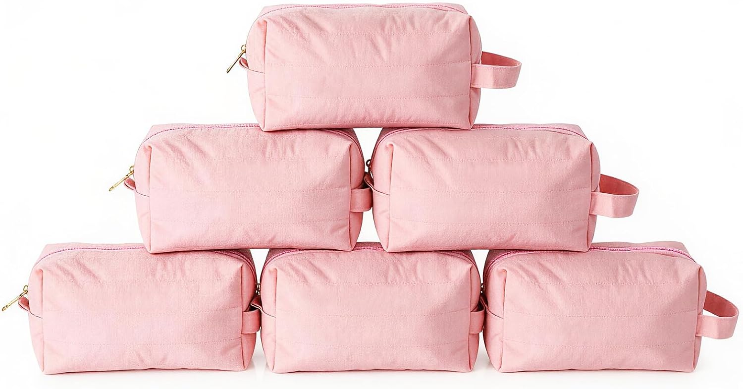 Bridesmaid Gifts 6PCS Small Makeup Bag Set Toiletry Bag for Women