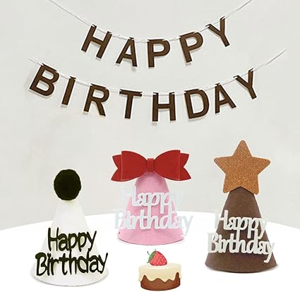 Amazon Co Jp Yanandlu 誕生日ハット 誕生日 ガーランド セット Happy Birthday バースデーハット バースデー帽子 三角帽子 コーンハット 誕生日 パーティー 装飾 パーティー小物 パーティーグッズ 撮影 小道具 フェルト製 おもちゃ