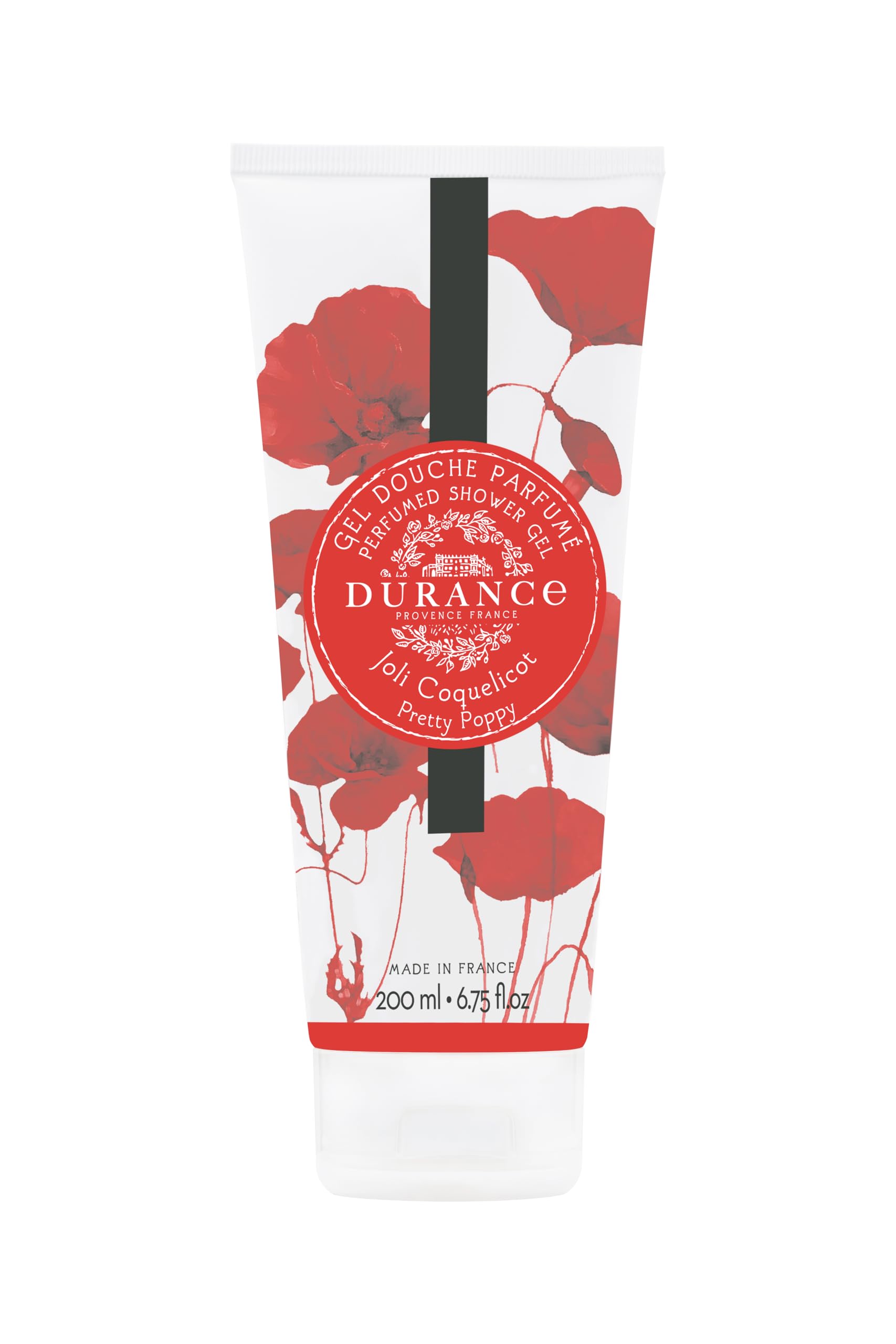 Durance Les Eternelles Natural Shower Gel For Women (200ml) Pretty Poppy Fragrance - Women’s Body Wash | Nourishes, Gently Cleanses, Hydrates & Softens Skin