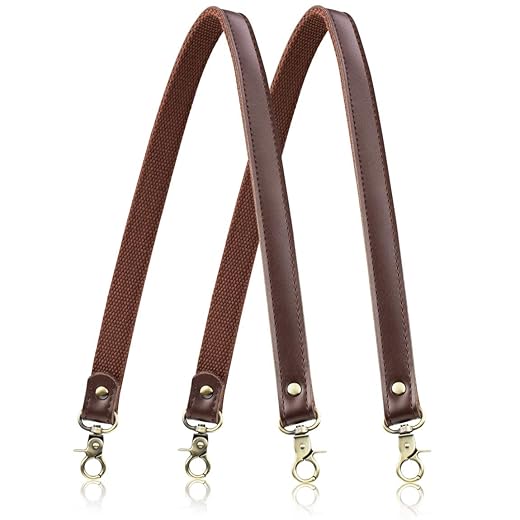 Allzedream Genuine Leather Purse Strap Sewing Canvas Replacement Handbag Shoulder Bag 2 Pcs