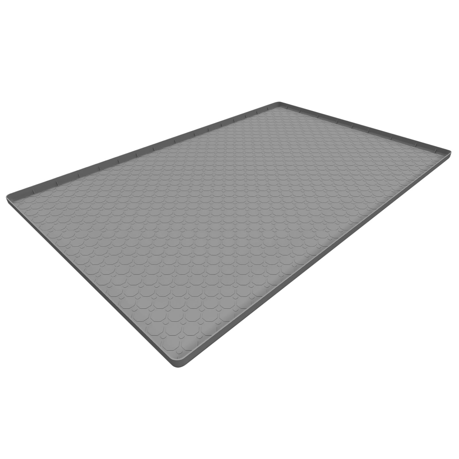 Tapis alimentaire rectangulaire en silicone pour chats et chiens, texture ondulée antidérapante, imperméable, grande taille 86,4 x 55,9 x 1,8 cm pour une large couverture