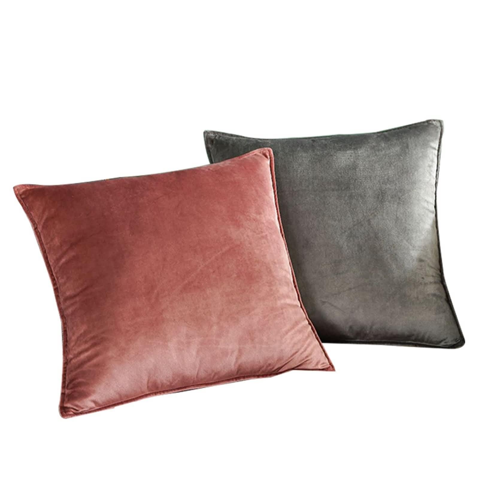 Set di 2 cuscini velluto rosso e verde 45 x 45 cm EDELWEISS