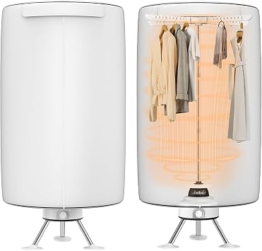 Innotic 1000W Heated Clothes Airer with Cover & Timer, Electric Foldable Dryer Indoor, 36 Hanger Large Capacity Drying Rack Stand, Safety Overheat & Auto-Shut off