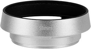 BGNing Camera Lens Hood Aluminium Lens Oblique Cover Internal Thread Hood Compatible with Leica/Sony/SLR Cameras (58mm Silver)