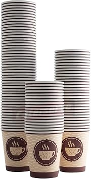 Disposable Paper Hot Coffee Tea Drinking Cups, 8oz 228ml 50 Pack - Perfect for Hot or Cold Beverages, Eco-Friendly, and Convenient