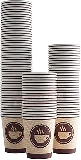 Disposable Paper Hot Coffee Tea Drinking Cups, 8oz 228ml (50 Pack) - Perfect for Hot or Cold Beverages, Eco-Friendly, and Convenient