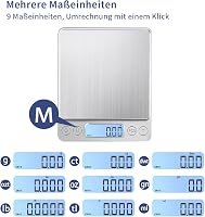 KUBEI 1kg Digitális Konyhai Mérleg 0,01g Pontosságú USB Töltős Rozsdamentes 3
